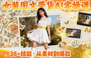 女装图文带货AI实操课：38个实用技能快速提升素材制作效率-小伟资源网