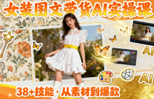 女装图文带货AI实操课：38个实用技能快速提升素材制作效率-小伟资源网
