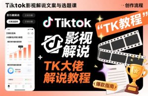TK影视解说文案与选题课:短视频创作变现实战教程-小伟资源网