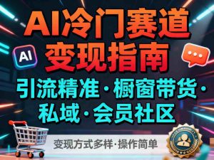 AI冷门赛道精准引流：橱窗带货结合私域运营与会员社区，打造多元化简单变现模式-小伟资源网