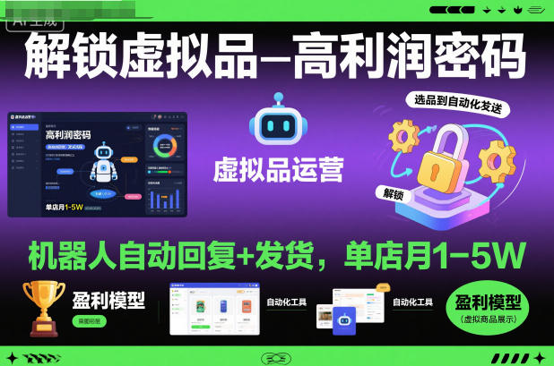 揭秘机器人自动回复与发货模式：单店月入1至5万的高利润虚拟品运营策略-小伟资源网