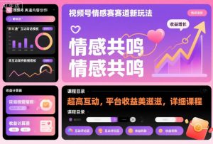 视频号情感赛道新玩法：高互动与平台收益提升课程详解-小伟资源网