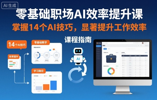 零基础职场AI效率提升课：14个实用技巧助你显著提升工作效率-小伟资源网