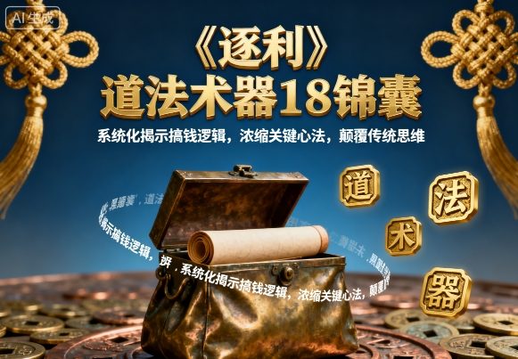 《逐利》道法术器18锦囊：搞钱逻辑全解析，颠覆传统思维的心法秘籍（最新版）-小伟资源网