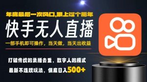 一部手机当天即可获得收益,日赚五百元以上,新手也能轻松操作,揭秘年前不容错过的最后风口项目-小伟资源网