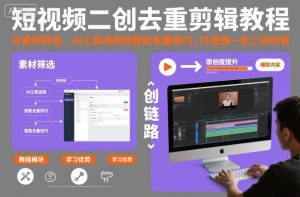 短视频二创去重剪辑教程：从素材筛选到AI工具运用，打造原创爆款内容-小伟资源网