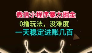 微信小程序零成本赚钱攻略:一天轻松稳定收入揭秘-小伟资源网