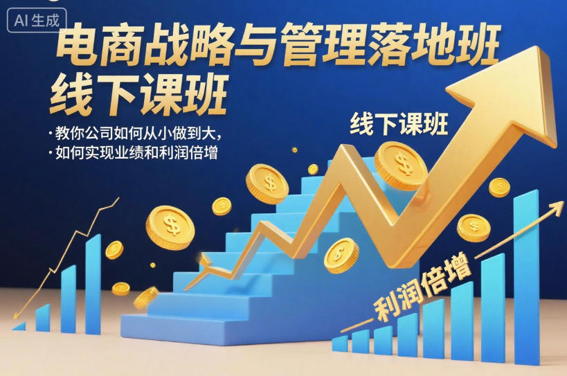 电商战略与管理落地班线下课：业绩利润倍增实战指南，助力企业从小做大-小伟资源网