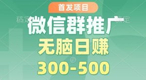 微信群推广掘金项目揭秘：多号矩阵操作实现日收益稳定增长-小伟资源网