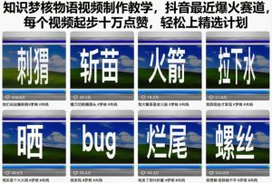 知识梦核物语视频制作教学：抖音爆款赛道解析，轻松打造十万点赞热门内容-小伟资源网