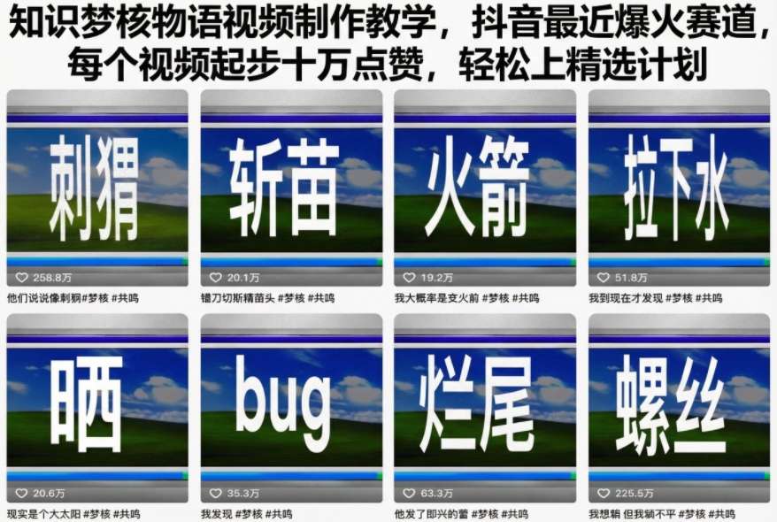 知识梦核物语视频制作教学：抖音爆款赛道解析，轻松打造十万点赞热门内容-小伟资源网