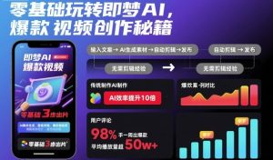 零基础玩转即梦AI：爆款视频创作全攻略，轻松上手快速出片-小伟资源网