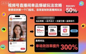 视频号直播间单品爆款玩法全解析：零门槛高转化实战攻略-小伟资源网