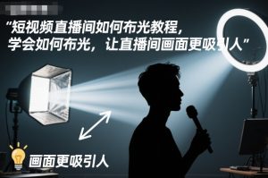 短视频直播间布光技巧教程:打造吸引人的画面效果-小伟资源网