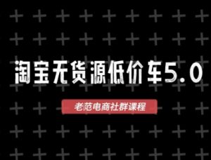 2025最新淘宝无货源价车5.0VIP课程:零成本创业蓝海选品与1688代发实战教程-小伟资源网