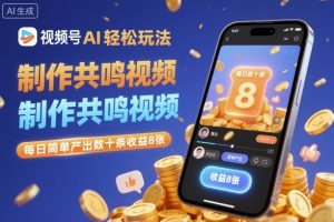AI轻松制作共鸣视频，每日产出数十条收益可观-小伟资源网