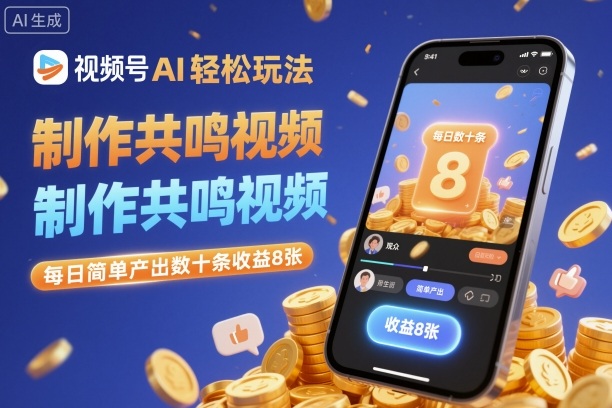 AI轻松制作共鸣视频，每日产出数十条收益可观-小伟资源网