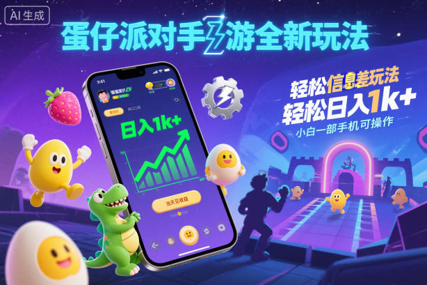 蛋仔派对手游新玩法：手机操作轻松日赚千元，当天见效适合新手-小伟资源网