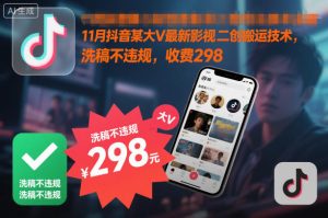 抖音大V最新影视二创搬运技巧揭秘：合规洗稿方法全解析-小伟资源网