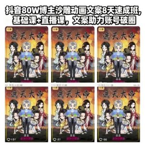 抖音80万粉丝博主沙雕动画文案速成班：8天基础与直播课程，文案技巧助力账号突破增长-小伟资源网