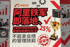 阿里铁军销售管理技能:落地可复制,以业绩为衡量标准-小伟资源网