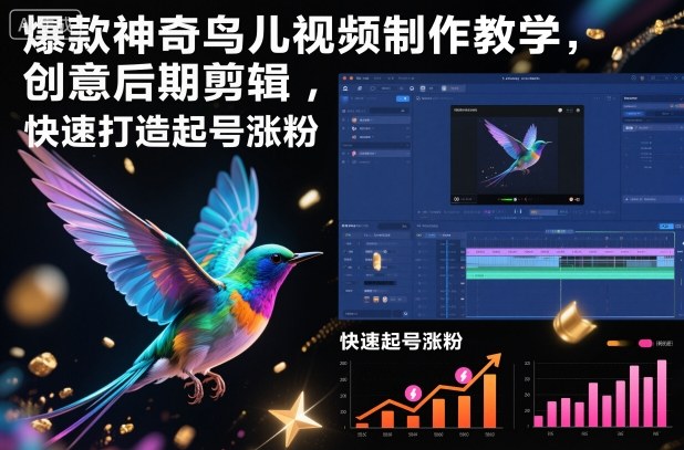 神奇鸟儿视频制作教程：创意剪辑技巧助你快速涨粉起号-小伟资源网