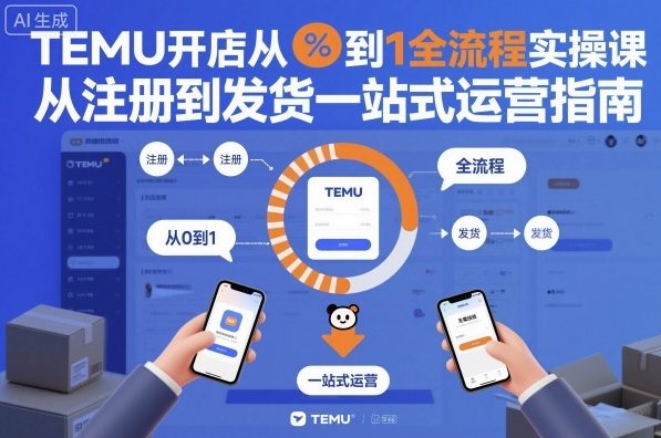 TEMU开店从0到1全流程实操课：一站式运营指南（注册到发货）-小伟资源网