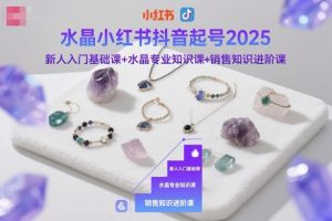 水晶小红书抖音起号2025:新人入门基础、专业知识与销售进阶全攻略-小伟资源网