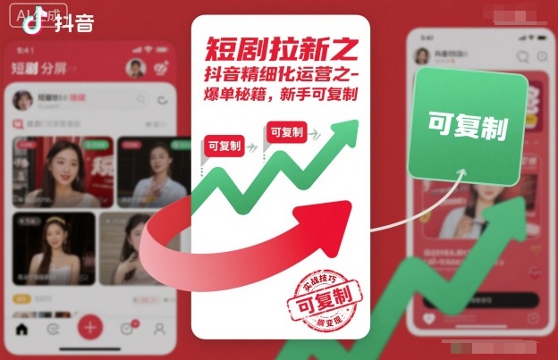 抖音精细化运营爆单秘籍：新手可复制的短剧拉新实战指南-小伟资源网