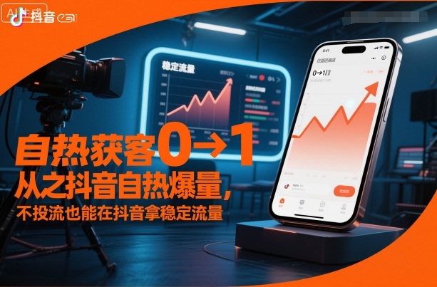 抖音自热获客从0到1全攻略：不投流也能稳定获取流量-小伟资源网