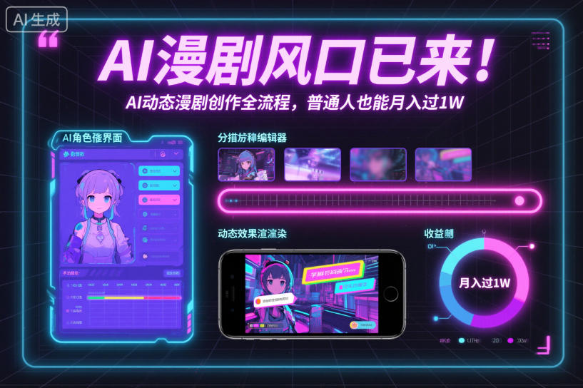 AI动态漫剧创作全流程揭秘：普通人如何抓住风口实现月入过万-小伟资源网