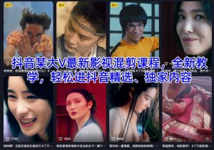 抖音影视混剪大V最新课程教学,轻松入选精选与打造独家内容全攻略-小伟资源网